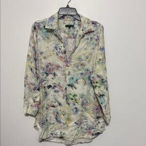 For Cynthia linen blend abstract tunic dress size large